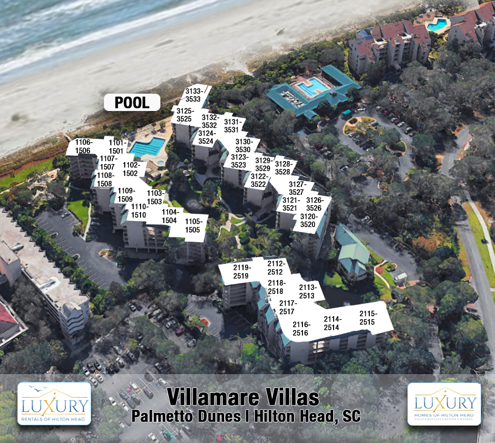 Villamare Villas Complex Map Diagram, Hilton Head Island, SC